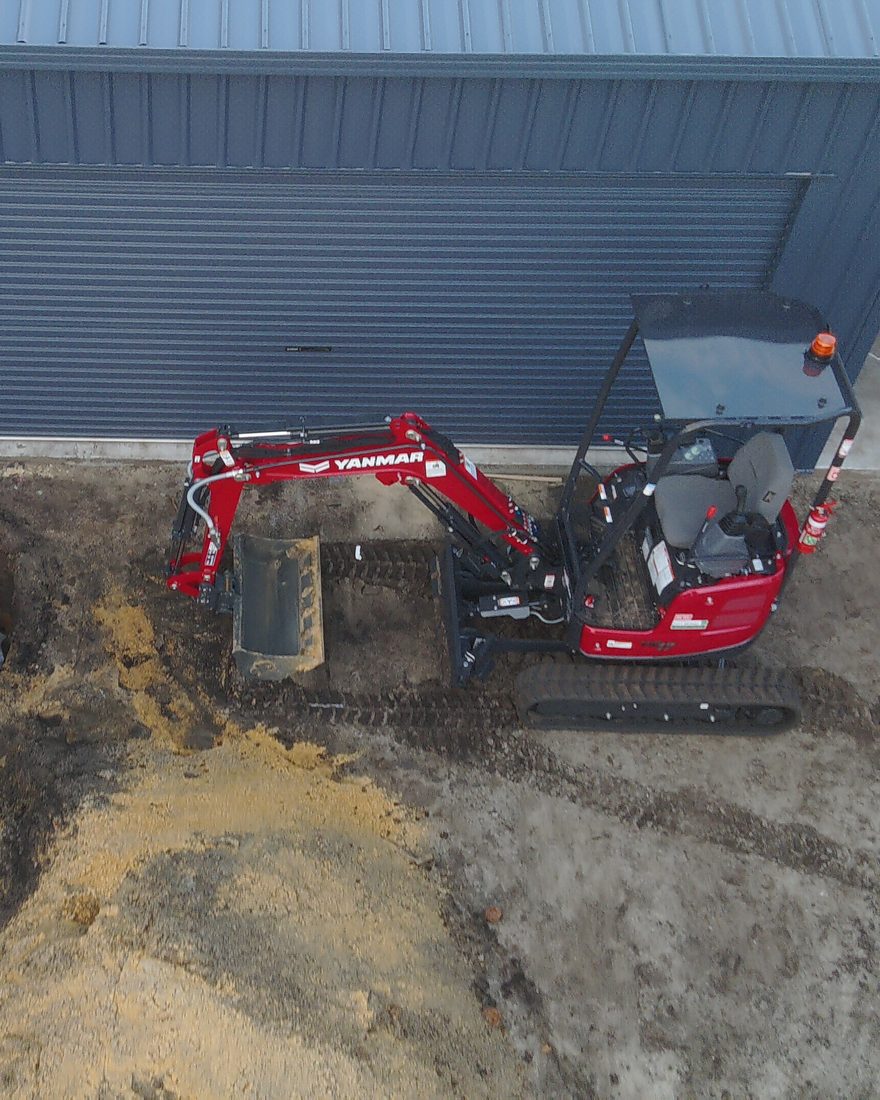 TNI Yanmar ViO17-1 excavator working on a soakwell installation at a Perth job site