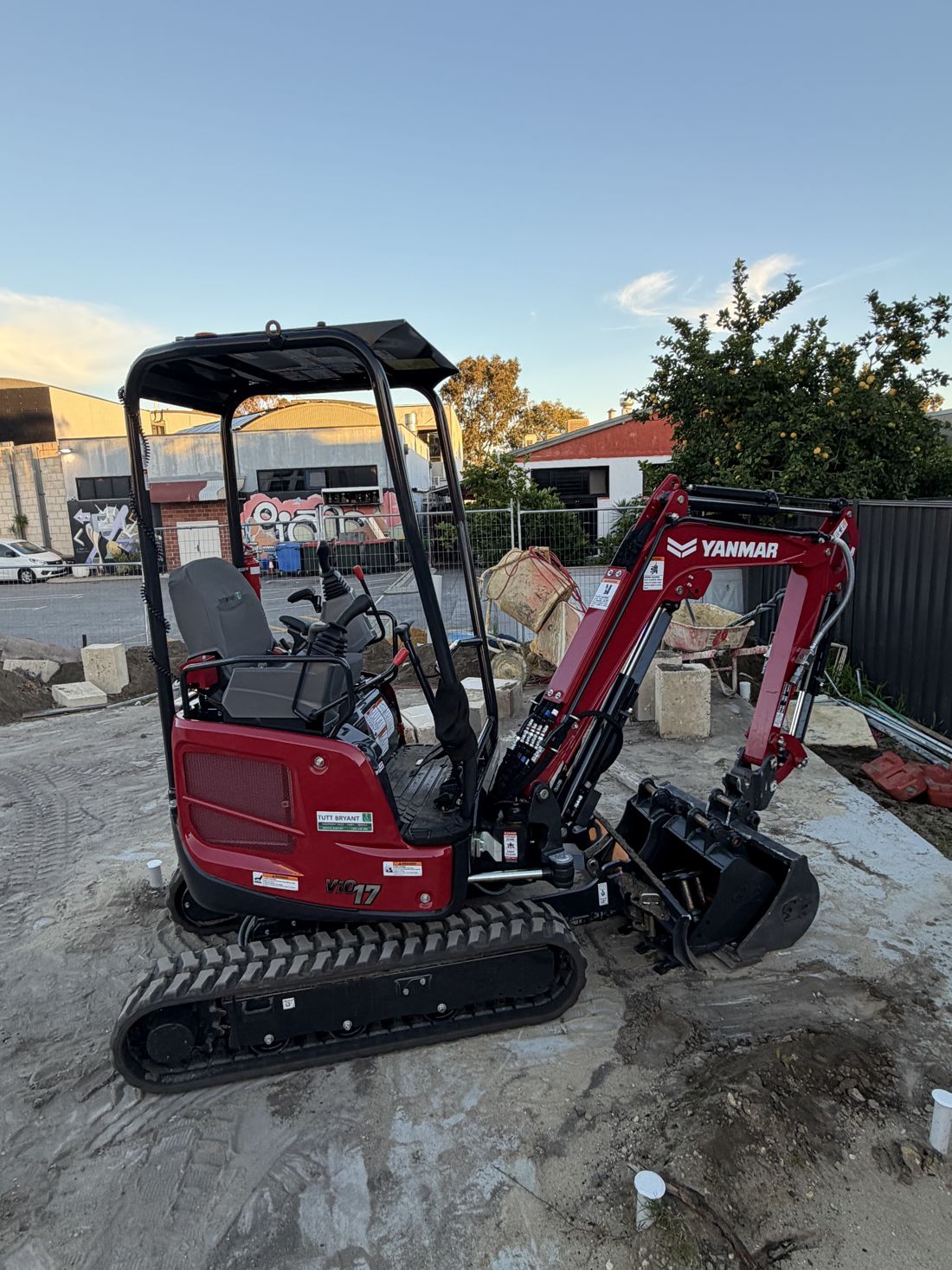 Yanmar ViO17-1 mini digger on a Perth job site