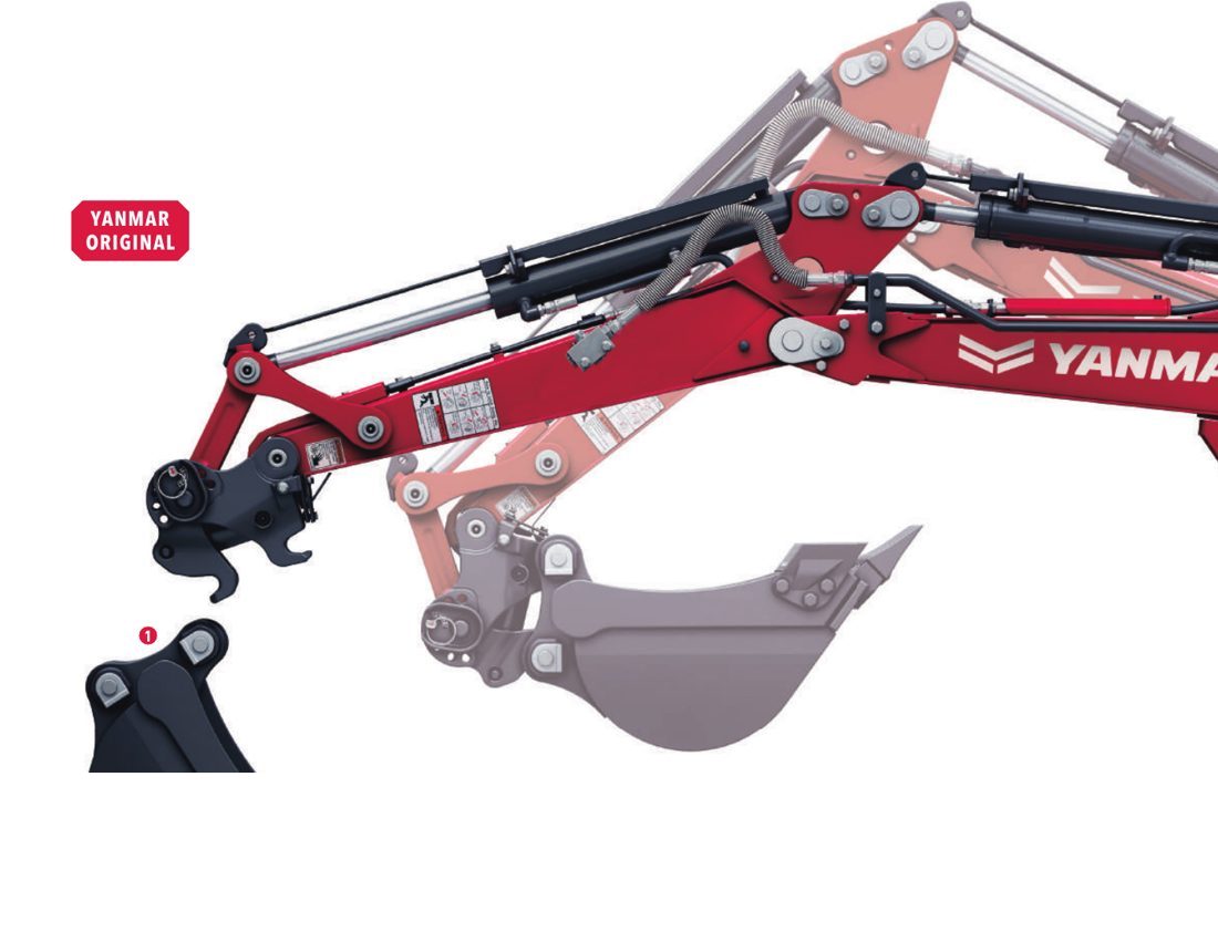 Yanmar hydraulic quick coupler (hydraulic hitch) โ change buckets and attachments without tools