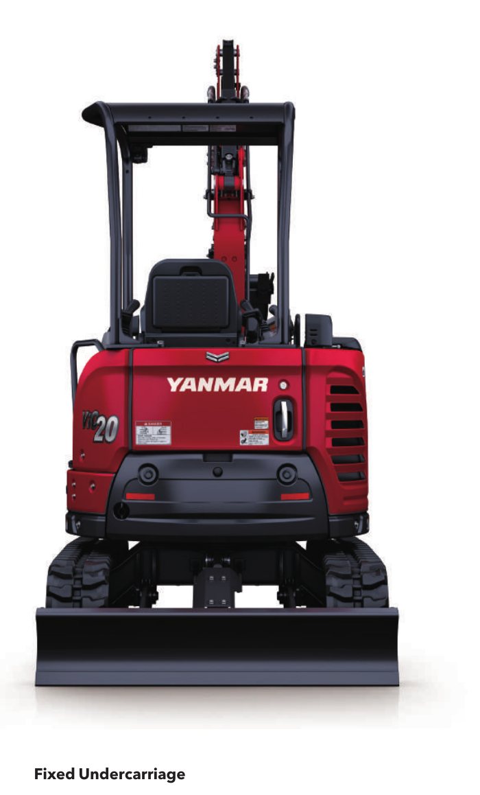 Yanmar ViO20-6 fixed undercarriage with blade — 1,380mm width